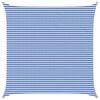 vidaXL Zonneschaduwzeil Blauw en Wit 7 x 7 m HDPE