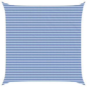 vidaXL Zonneschaduwzeil Blauw en Wit 7 x 7 m HDPE