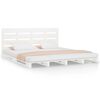 vidaXL Bedframe zonder matras massief grenenhout wit 160x200 cm