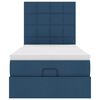 vidaXL Bed poef met matras en LED's 90x200 cm stof blauw