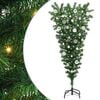 vidaXL Ondersteboven Kunst Kerstboom met Ballenset Groen 150 cm PVC