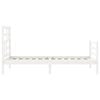vidaXL Bedframe met hoofdbord massief hout wit 90x200 cm