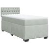 vidaXL Boxspring met matras fluweel lichtgrijs 90x190 cm