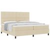 vidaXL Boxspringbed met hoofdeinde Cr&egrave;me 200 x 200 cm Stof