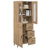 vidaXL Hoge kast met lade 2 pcs Artisan Eiken Bewerkt hout