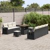 vidaXL Tuin Sofa Set met kussen 10 pcs Zwart poly rattan