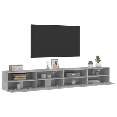 vidaXL Tv-wandmeubels 2 st 100x30x30 cm bewerkt hout betongrijs