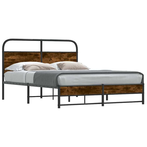 vidaXL Bedframe zonder matras bewerkt hout gerookt eiken 120x200 cm