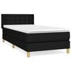vidaXL Boxspring met matras stof zwart 80x200 cm