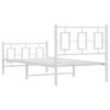 vidaXL Bedframe met hoofd- en voeteneinde metaal wit 90x200 cm