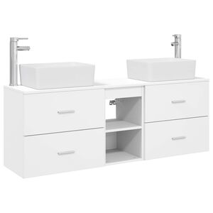 vidaXL Badkamerkastenset 3 st Wit 53 x 34,5 x 63 cm Bewerkt hout