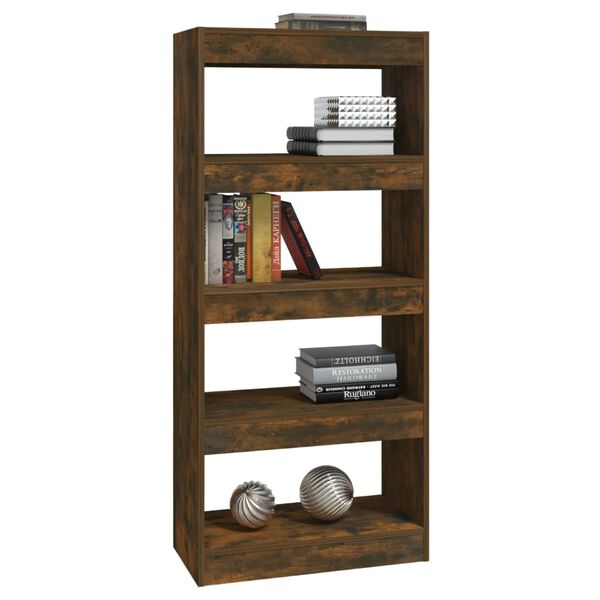 vidaXL Boekenkast/kamerscherm 60x30x135 cm bewerkt hout gerookt eiken