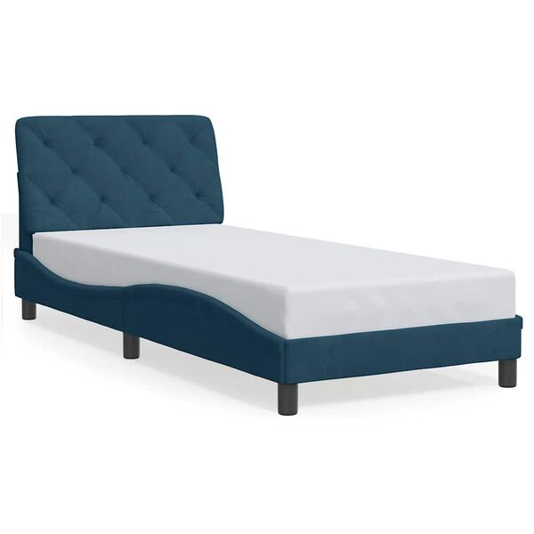 vidaXL Bedframe zonder matras fluweel blauw 80x200 cm