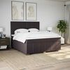 vidaXL Boxspring met matras stof donkerbruin 180x200 cm