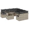 vidaXL Tuin Sofa Set met opslag 9 pcs Lichtgrijs Poly riet