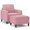 vidaXL Fauteuil met voetenbank 60 cm fluweel roze