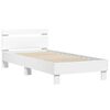 vidaXL Bedframe met hoofdbord bewerkt hout wit 90x200 cm