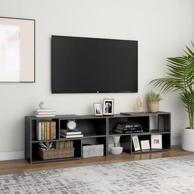 vidaXL Tv-meubel 149x30x52 cm bewerkt hout hoogglans grijs