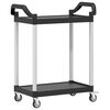 vidaXL Trolley 2-laags 81x41x92 cm aluminium zwart