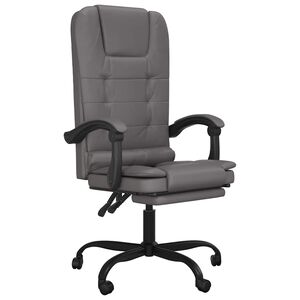 vidaXL Massage Relaxfauteuil voor op kantoor grijs kunstleer