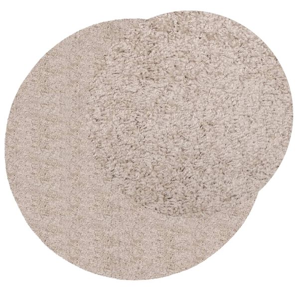vidaXL Vloerkleed PAMPLONA shaggy hoogpolig modern &Oslash; 160 cm beige