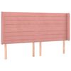 vidaXL Hoofdbord met randen 163x16x118/128 cm fluweel roze