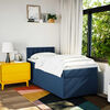 vidaXL Boxspring met matras stof blauw 90x190 cm