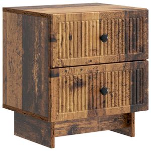 vidaXL Nachtkastje met lade Oud hout 43 x 34,5 x 47,5 cm Bewerkt hout