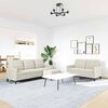 vidaXL 3-delige Loungeset met kussens fluweel crèmekleurig