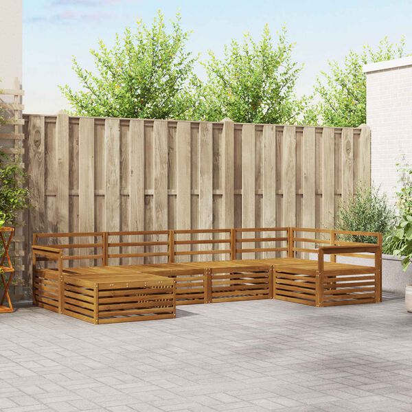 vidaXL Buiten bankenset 6 pcs Naturel