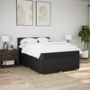 vidaXL Boxspring met matras stof zwart 140x200 cm