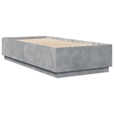 vidaXL Bedframe bewerkt hout betongrijs 100x200 cm