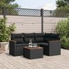 vidaXL 5-delige Loungeset met kussens poly rattan zwart