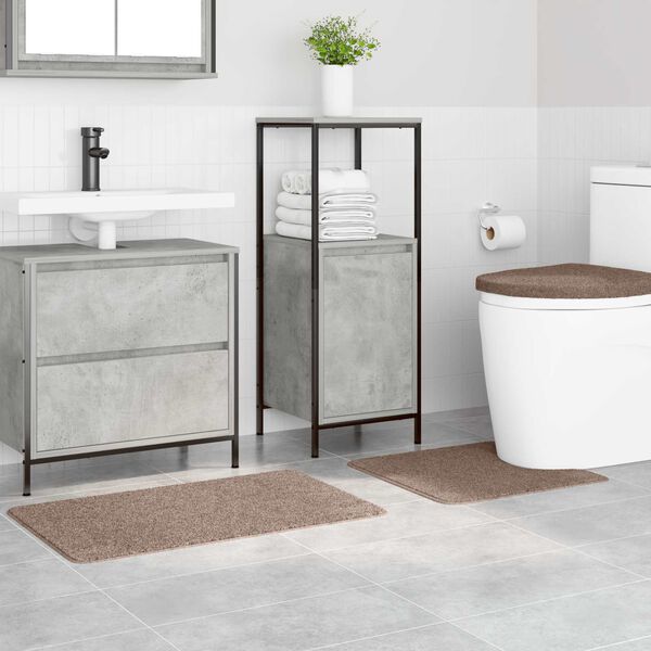 vidaXL Antislip Badmat Set 3 pcs Bruin PP