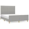 vidaXL Bedframe zonder matras stof lichtgrijs 140x200 cm