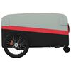 vidaXL Fietstrailer 45 kg ijzer zwart en rood
