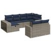 vidaXL 10-delige Loungeset met kussens poly rattan grijs
