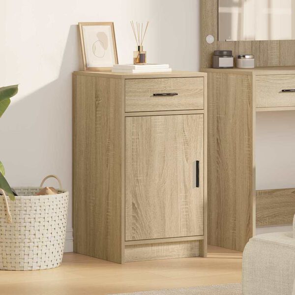 vidaXL Dressoir met lade Sonoma Eiken 40 x 40,5 x 75 cm Bewerkt hout