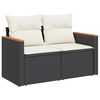 vidaXL 5-delige Loungeset met kussens poly rattan zwart