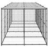 vidaXL Hondenkennel met dak 12,1 m&sup2; staal