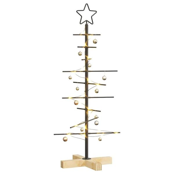 vidaXL Metalen kerstboom met standaard Zwart 90 cm Poedergecoat staal