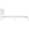 vidaXL Bedframe met hoofdbord metaal wit 150x200 cm