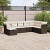 vidaXL 8-delige Loungeset met kussens poly rattan bruin