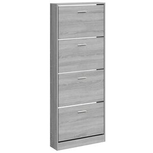 vidaXL Schoenenkast 59x17x150 cm bewerkt hout grijs sonoma
