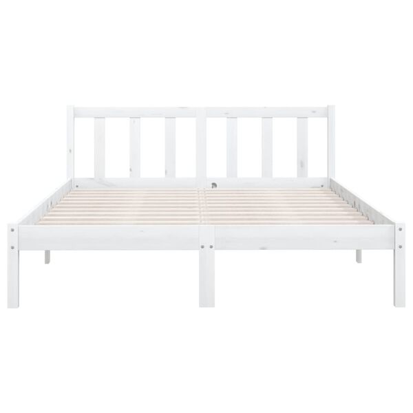 vidaXL Bedframe massief grenenhout wit 140x200 cm