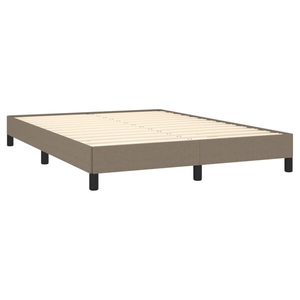 vidaXL Bedframe zonder matras stof taupe 140x200 cm