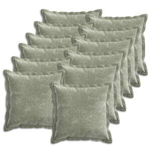 vidaXL Kussensloop 12 pcs HOUTEN Groen 50 x 50 cm Chenille Stof