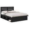 vidaXL Bedframe met hoofdeinde Zwart 150 x 200 cm Massief grenenhout
