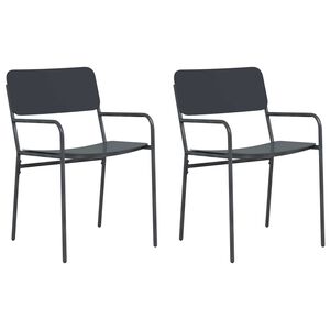 vidaXL Tuinstoelen 2 pcs Antraciet 51 x 55 x 81 cm Staal