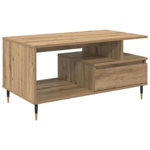 vidaXL Salontafel met lade Artisan Eiken 90 x 49 x 45 cm Bewerkt hout